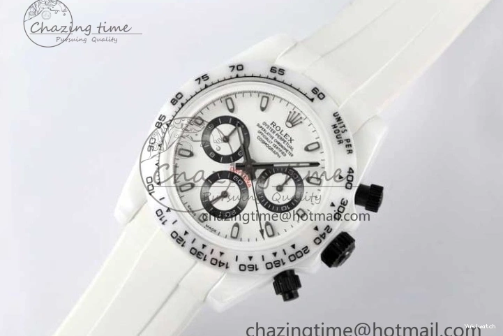White Black Best on Dial Rubber 5GF Daytona White Ceramic A7750 Edition White Strap 1226